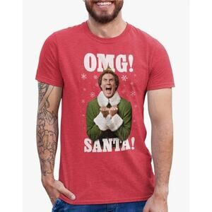 Elf OMG! Santa! Red Christmas T Shirt Will Ferrell Brand New